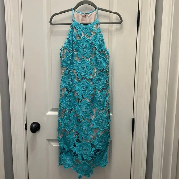 laced with gold maxi dress blue Baltic Born Womens Layla Tulle Maxi Dress | Blue + Golden Floral